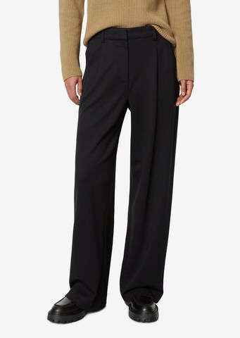 Marc O'Polo Wide leg Pleat-Front Pants in Black: front