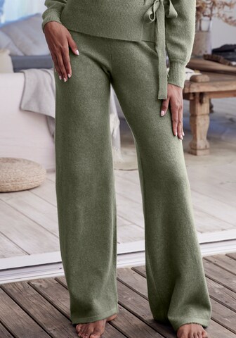 LASCANA Wide leg Broek in Groen: voorkant