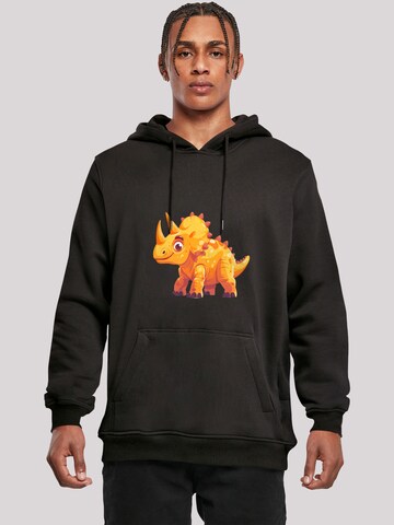 Sweat-shirt 'Süßer Triceratops Dinosaurier' F4NT4STIC en noir : devant