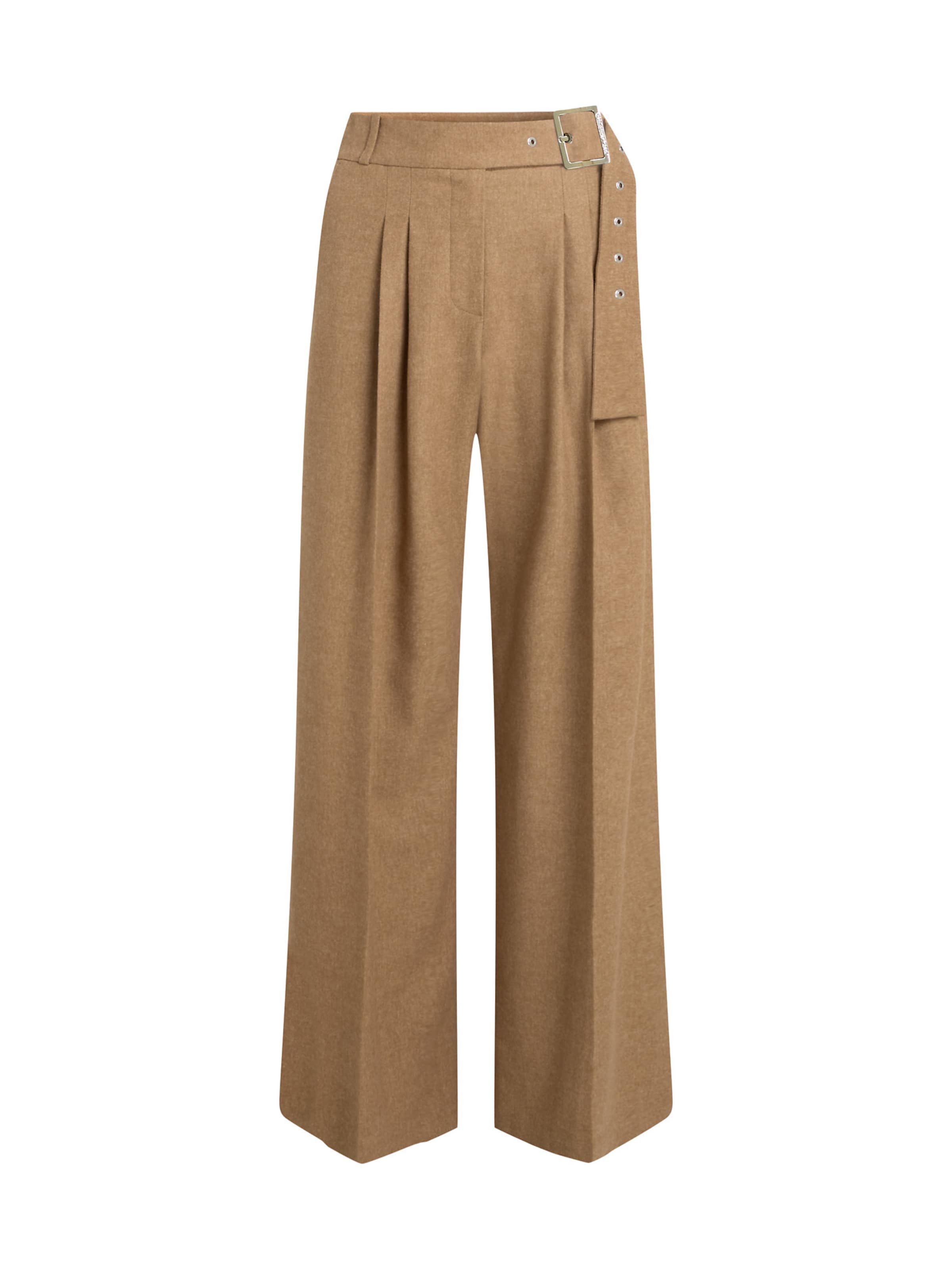 Karl Lagerfeld Laiad sääred Püksid, värv pruun: eest vaates