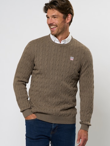 Pull-over ' Grant ' VINSON en marron : devant
