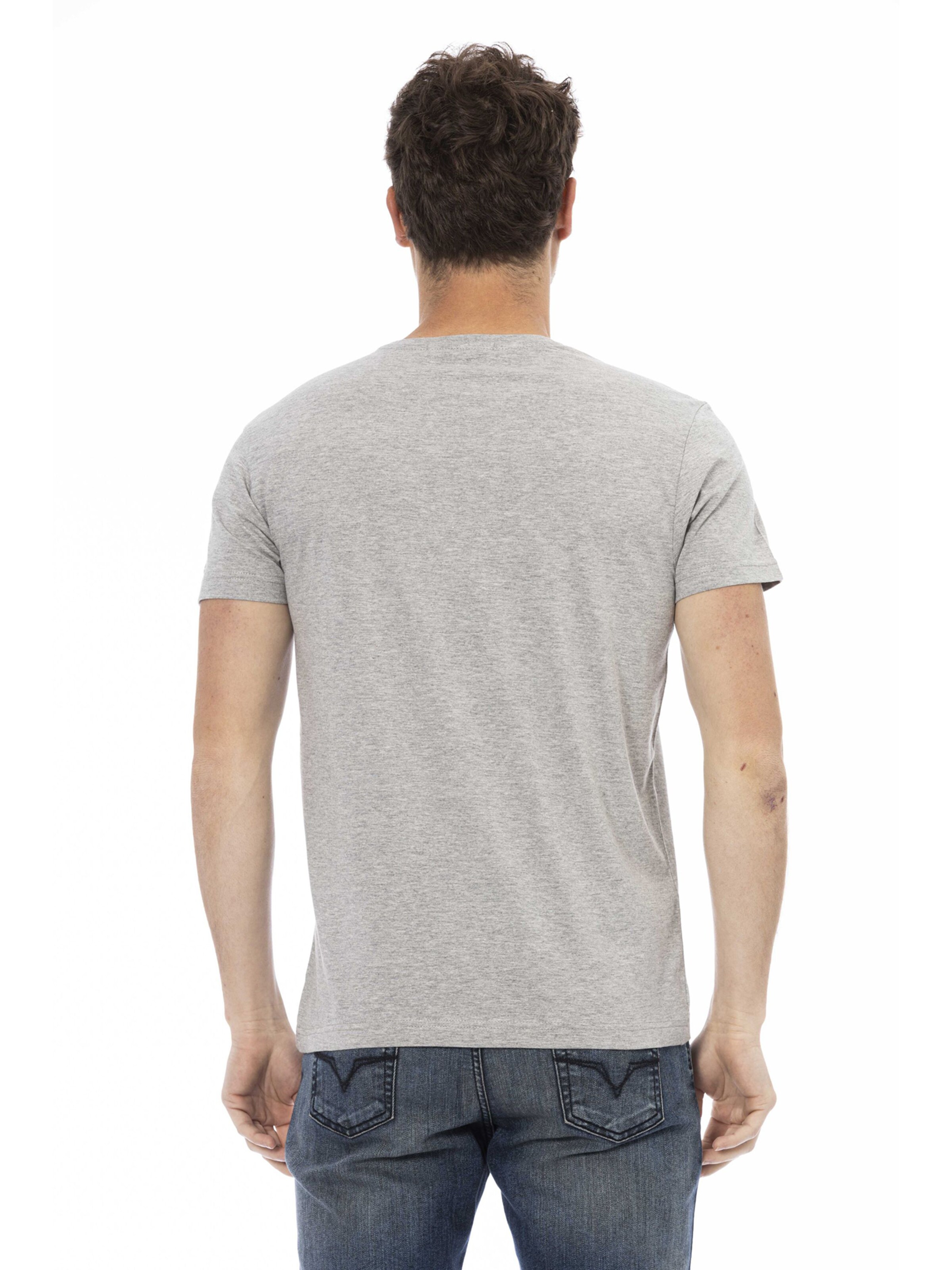 Top 'T-Shirt Uomo Valoris Misto Cotone Viscosa Stampa Aquila' di Trussardi in grigio