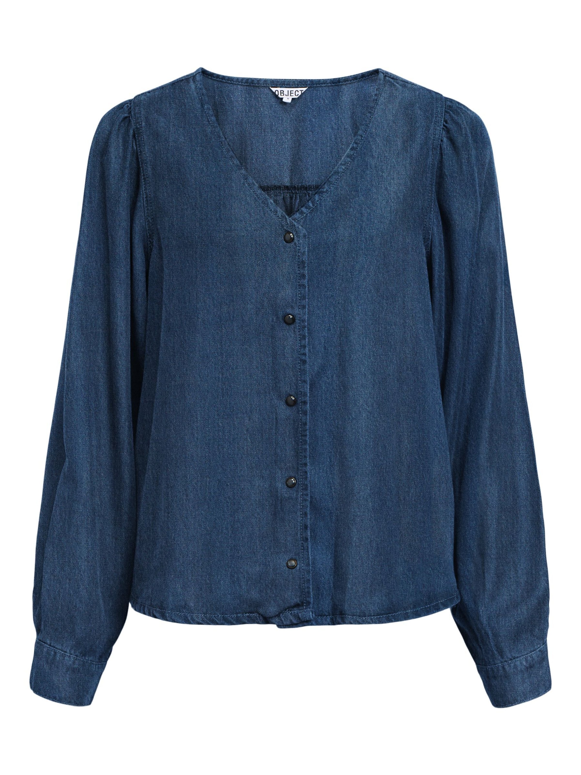 Camicia da donna 'OBJFrame' di OBJECT in blu: frontale