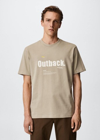 MANGO MAN T-Shirt 'Miltus' in Beige: predná strana