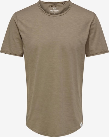 T-Shirt 'BENNE' Only & Sons en marron : devant