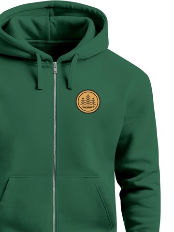 Neverless Sweatjacke 'Bäume Badge'‌‌‌‌‌‌‌‌ in Grün