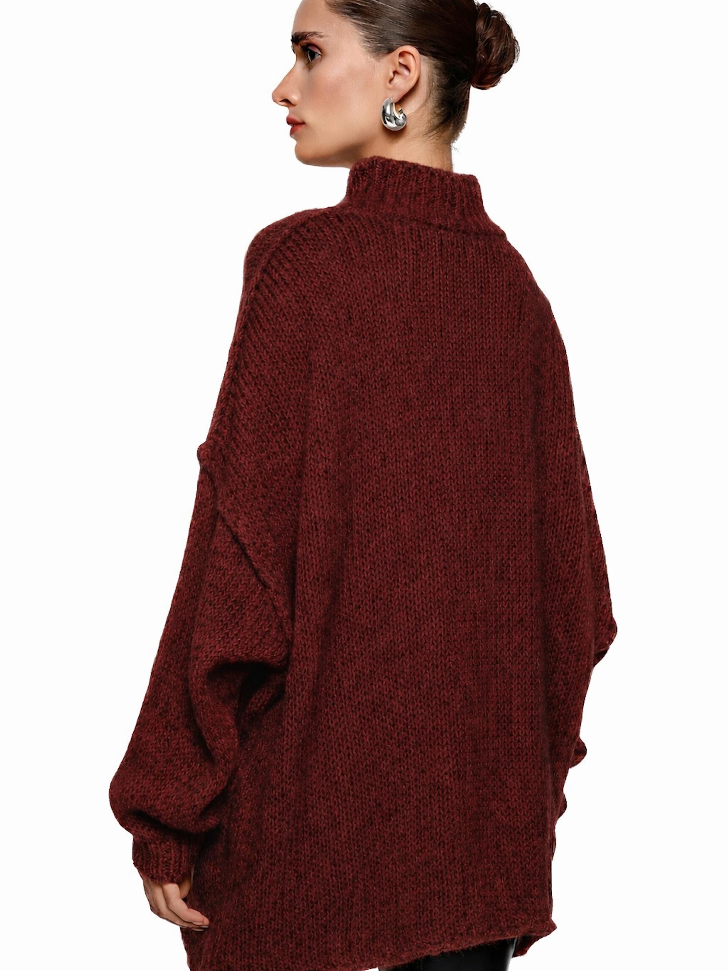 Worldclassca Oversized Sweater 'Strickpullover Oversized mit Stehkragen' in Red