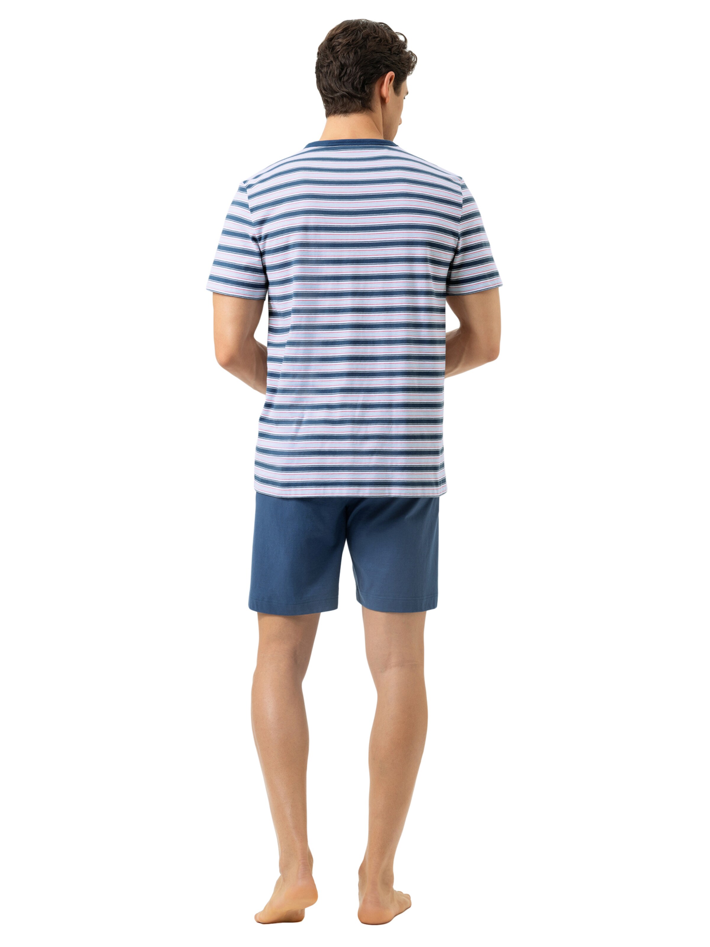 Mey Pajama short 'Sky Stripes' in Blue