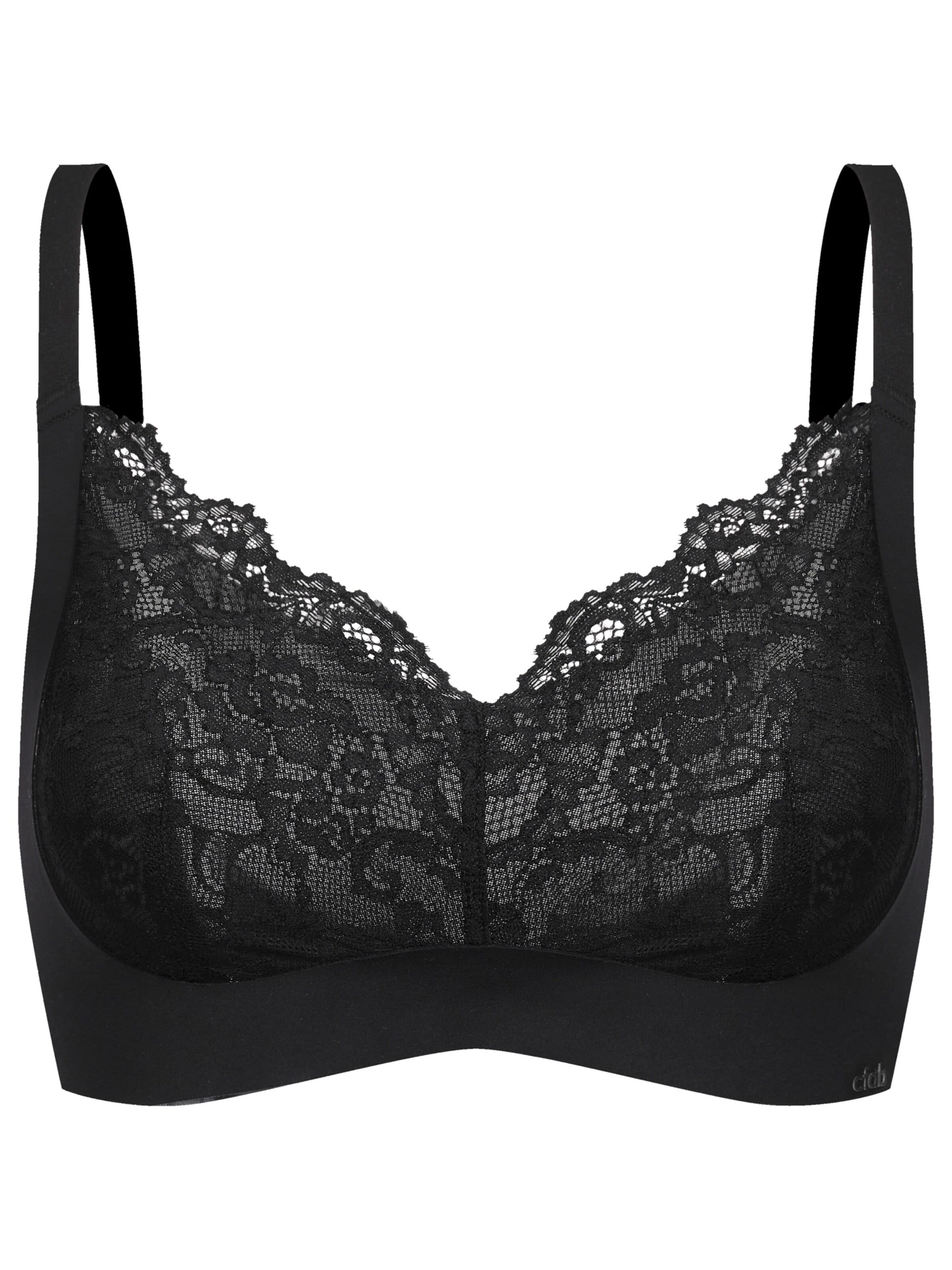 cfab BH 'Comfort BH mit Lace'‌‌‌‌‌‌‌‌ in Schwarz: Vorderseite