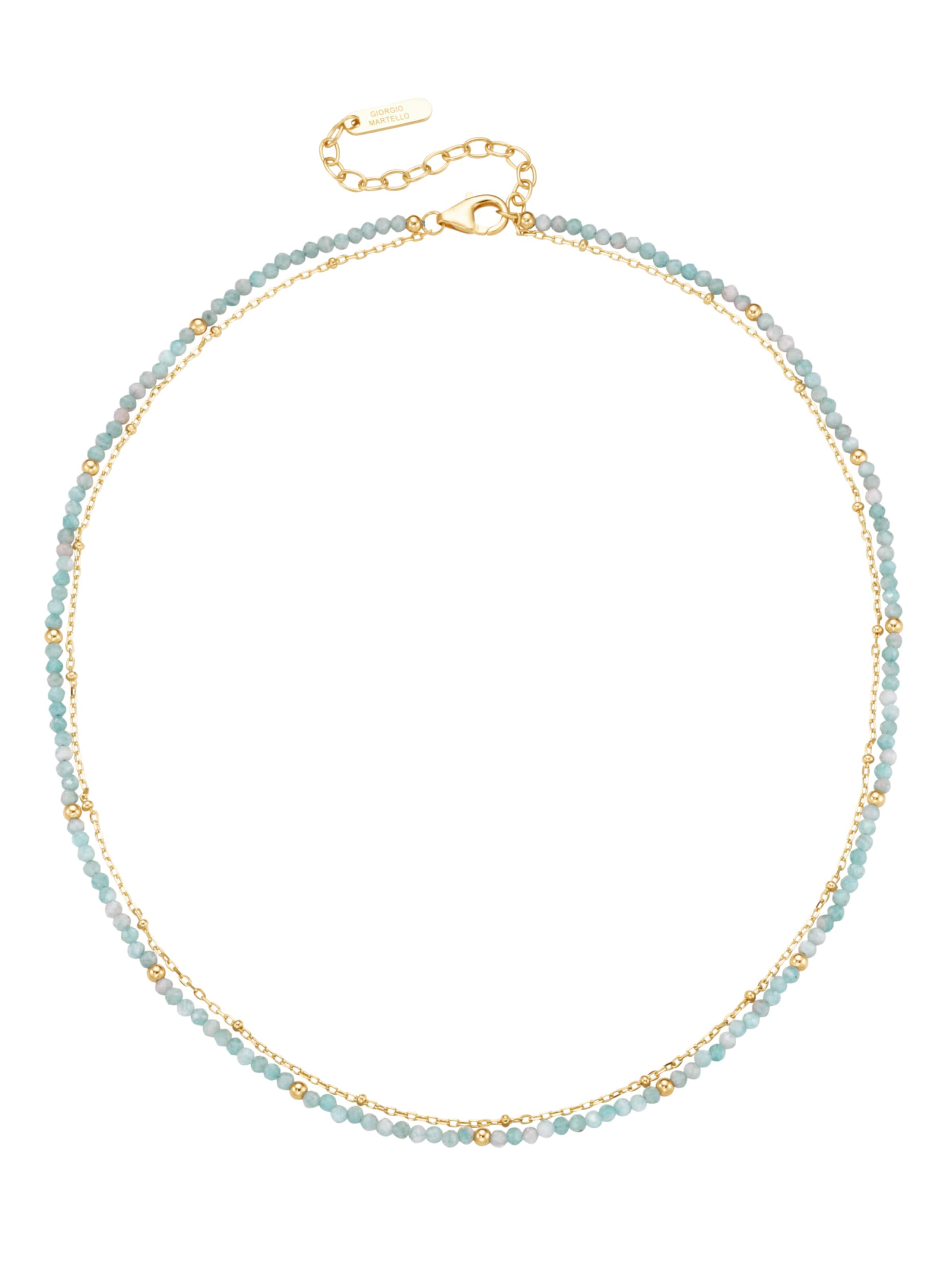 Giorgio Martello Milano Ketting in 45 in de kleur Turquoise / Goud, Productweergave