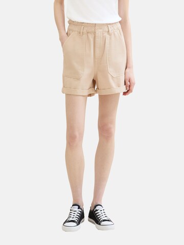 TOM TAILOR DENIM Regular Shorts in Beige: predná strana