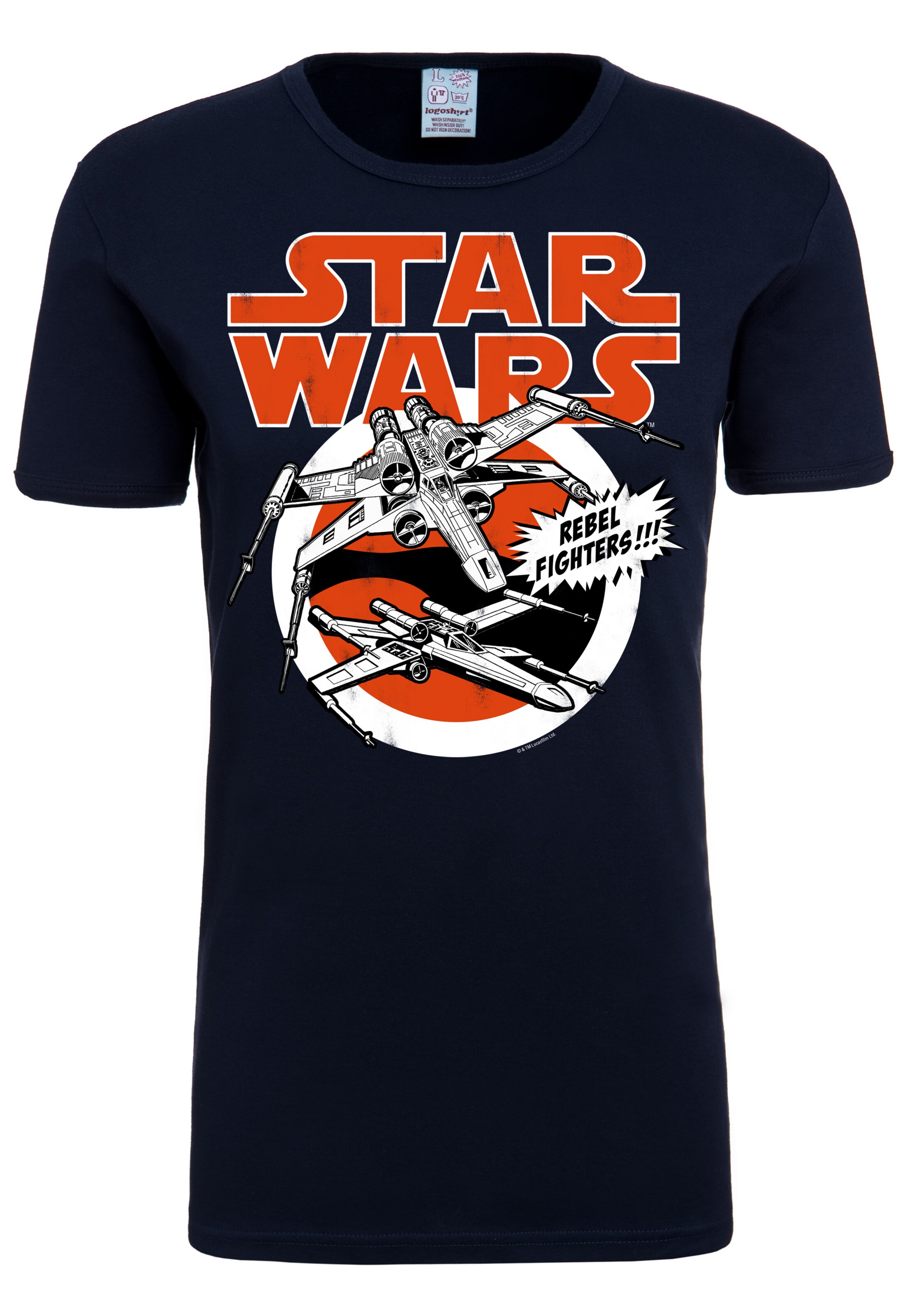 LOGOSHIRT Shirt 'X-Wings' in Blauw: voorkant
