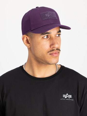 Cappello da baseball di ALPHA INDUSTRIES in lilla: frontale