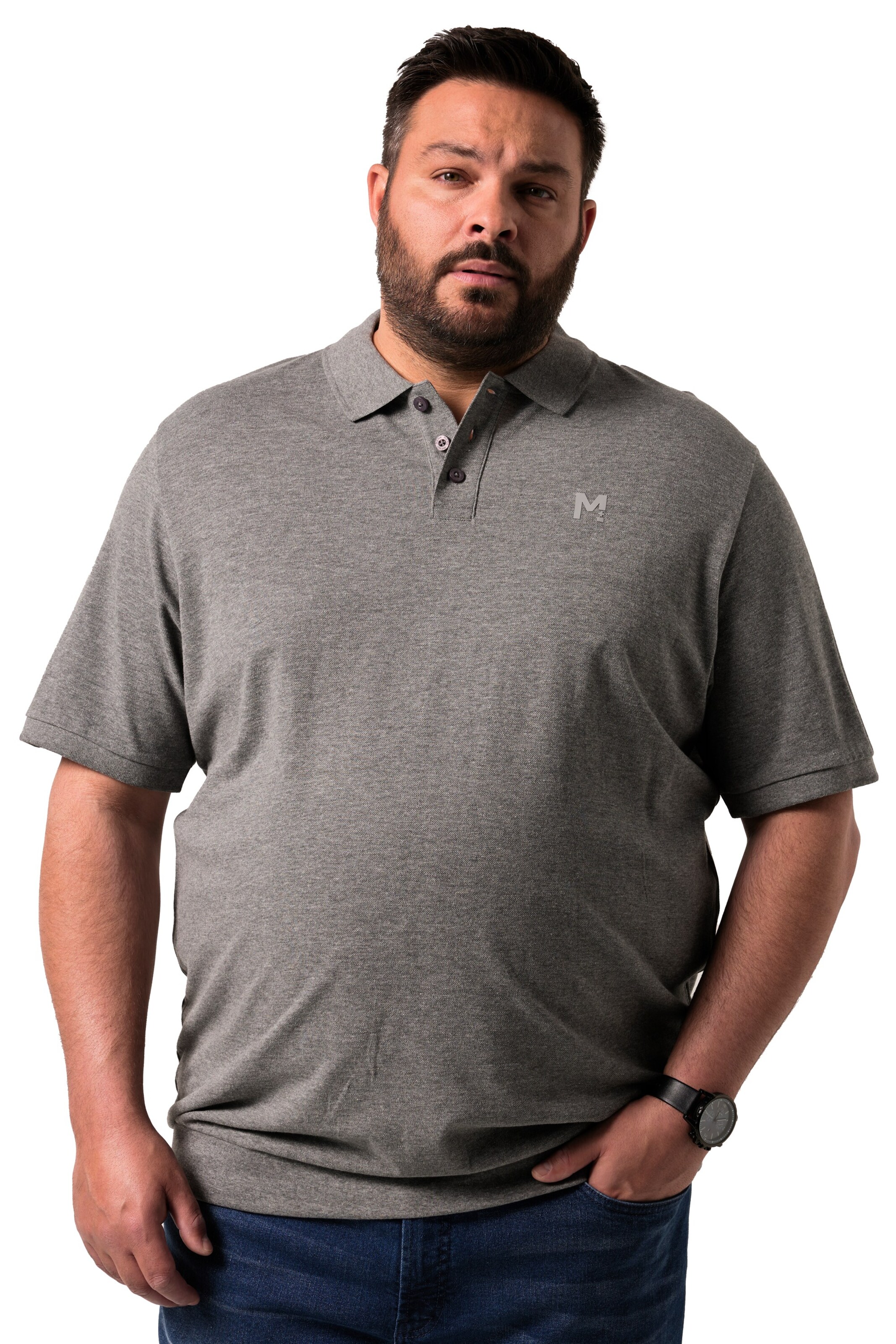 Men Plus Shirt in Grau: Vorderseite