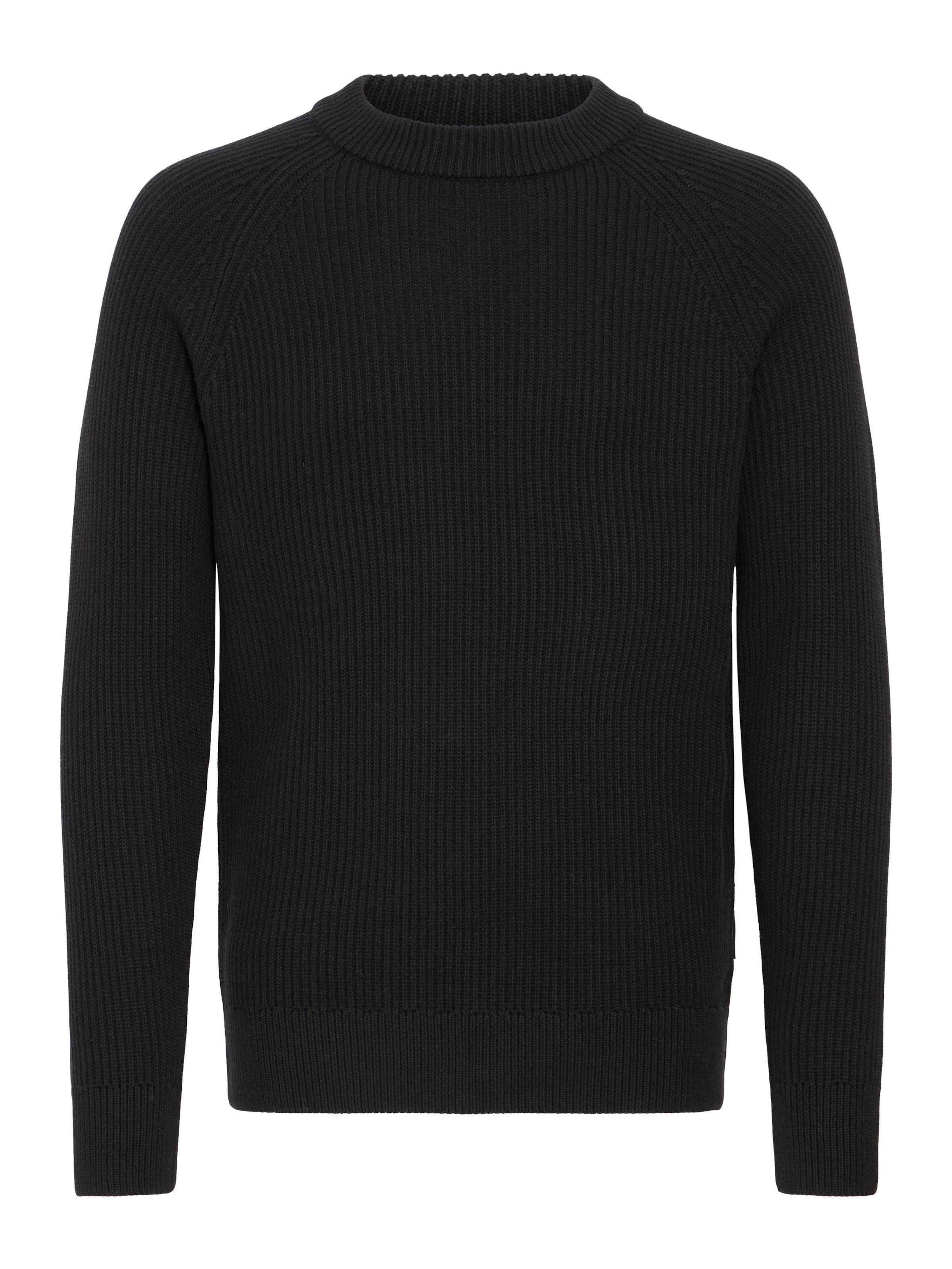 Casual Friday Strickpullover ' CFKRISTIAN raglan rib crew neck knit ' in Schwarz: Vorderseite