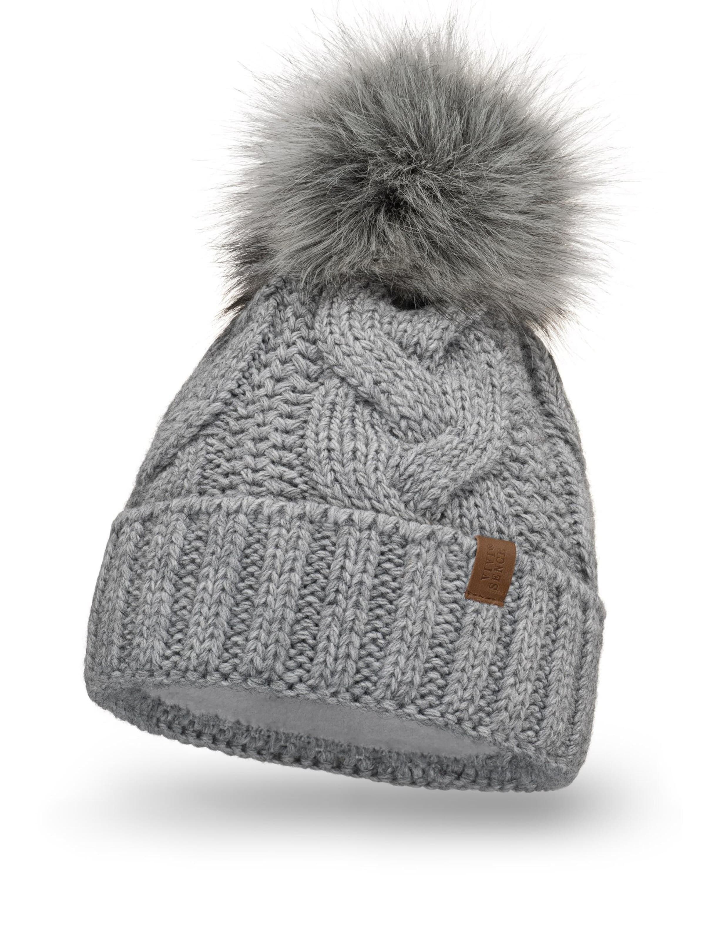 Vivisence Beanie '7014' in Grey: front