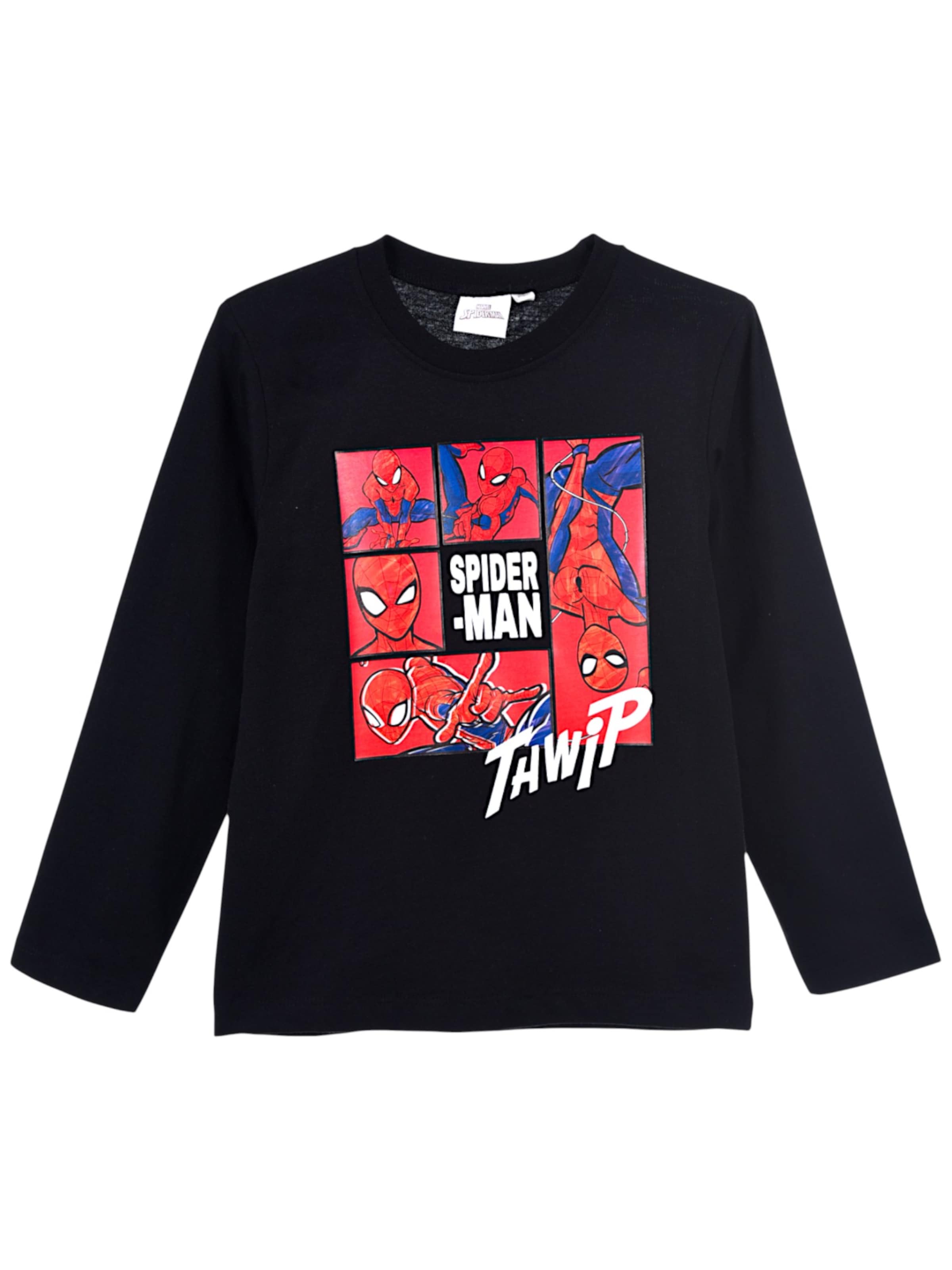 Spider-Man Shirt 'Spider-Man Langarmshirt'‌‌‌‌‌‌ in Schwarz: Vorderseite
