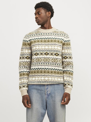 Pull-over JACK & JONES en beige : devant