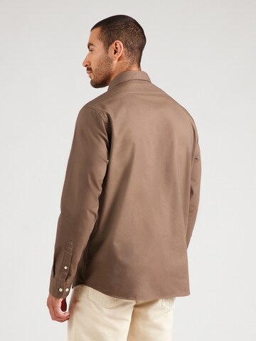 SELECTED Regular fit Overhemd 'SLHRICK' in Bruin