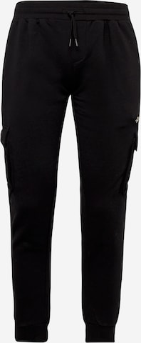 BURTON MENSWEAR LONDON Tapered Cargo trousers in Black: front