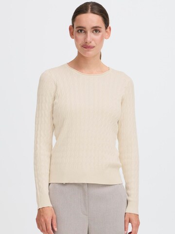 Pull-over 'Isisse' Oxmo en beige : devant