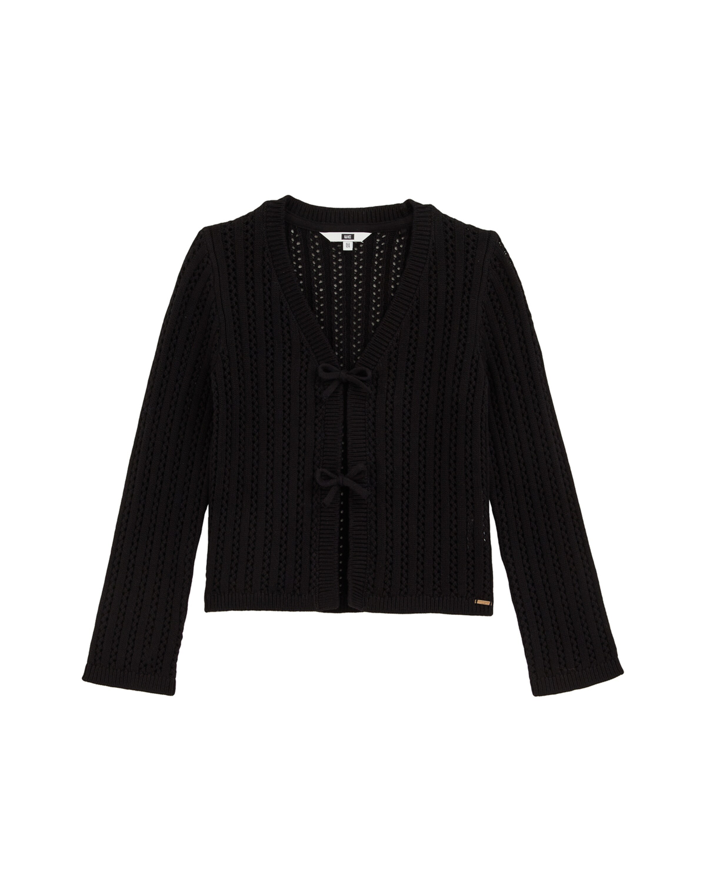 Geacă tricotată de la WE Fashion pe negru: față