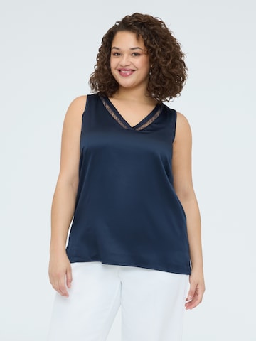Top di Fiorella Rubino in blu: frontale