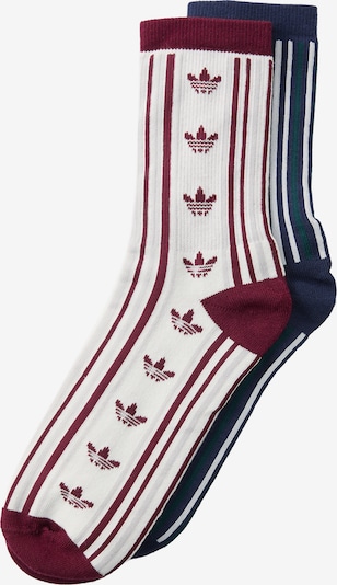 ADIDAS ORIGINALS Čarape 'CREW 2 PAIRS IN GIFT BOX' u mornarsko plava / tamno zelena / bordo / vuneno bijela, Pregled proizvoda