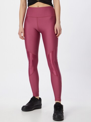 UNDER ARMOUR Skinny Sporthose in Pink: predná strana