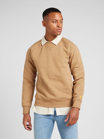 Sweat-shirt 'Chase' Carhartt WIP en marron : devant