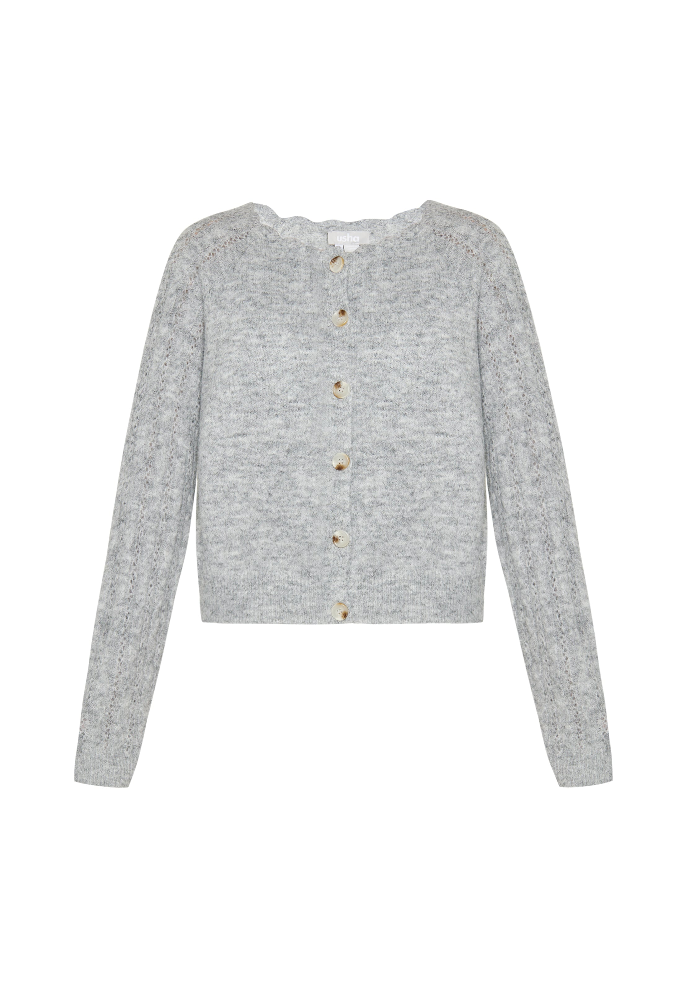 Usha - Casaco de malha em cinzento: frente