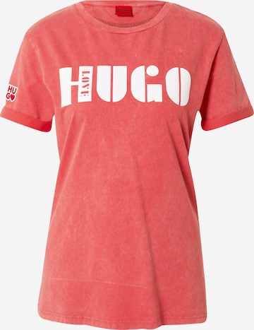 Tricou 'Dibiusa' de la HUGO Red pe roșu: față