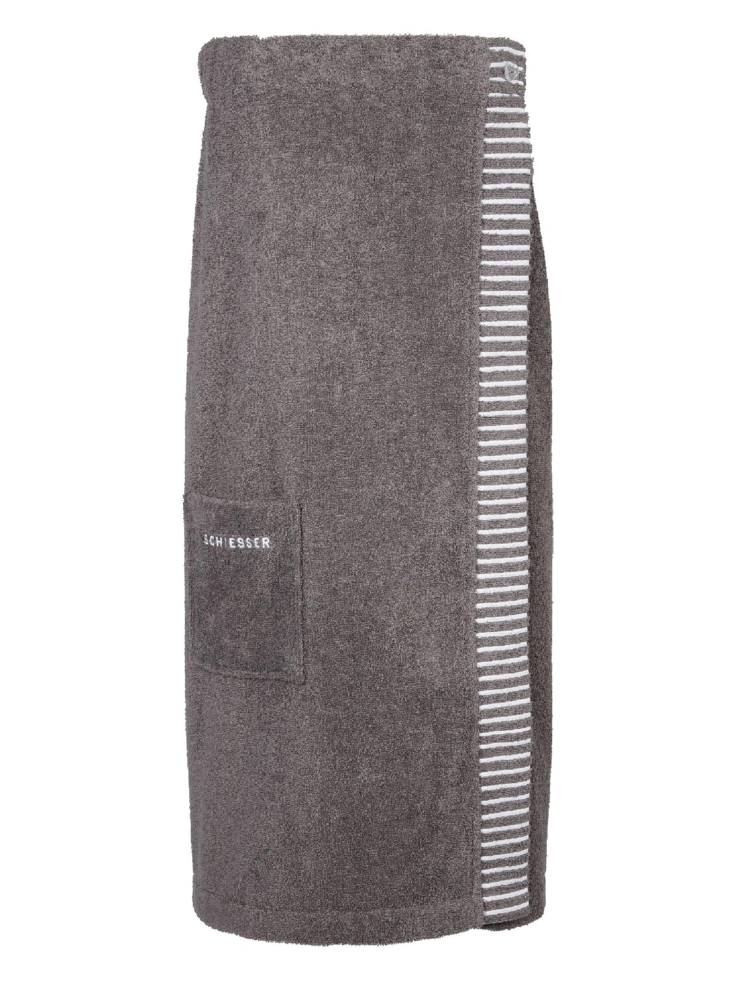 SCHIESSER Short Bathrobe 'Saunakilt Rom Damen' in Grey: front
