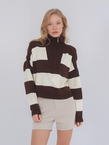 FRESHLIONS Sweater 'Olivia' in Brown: front