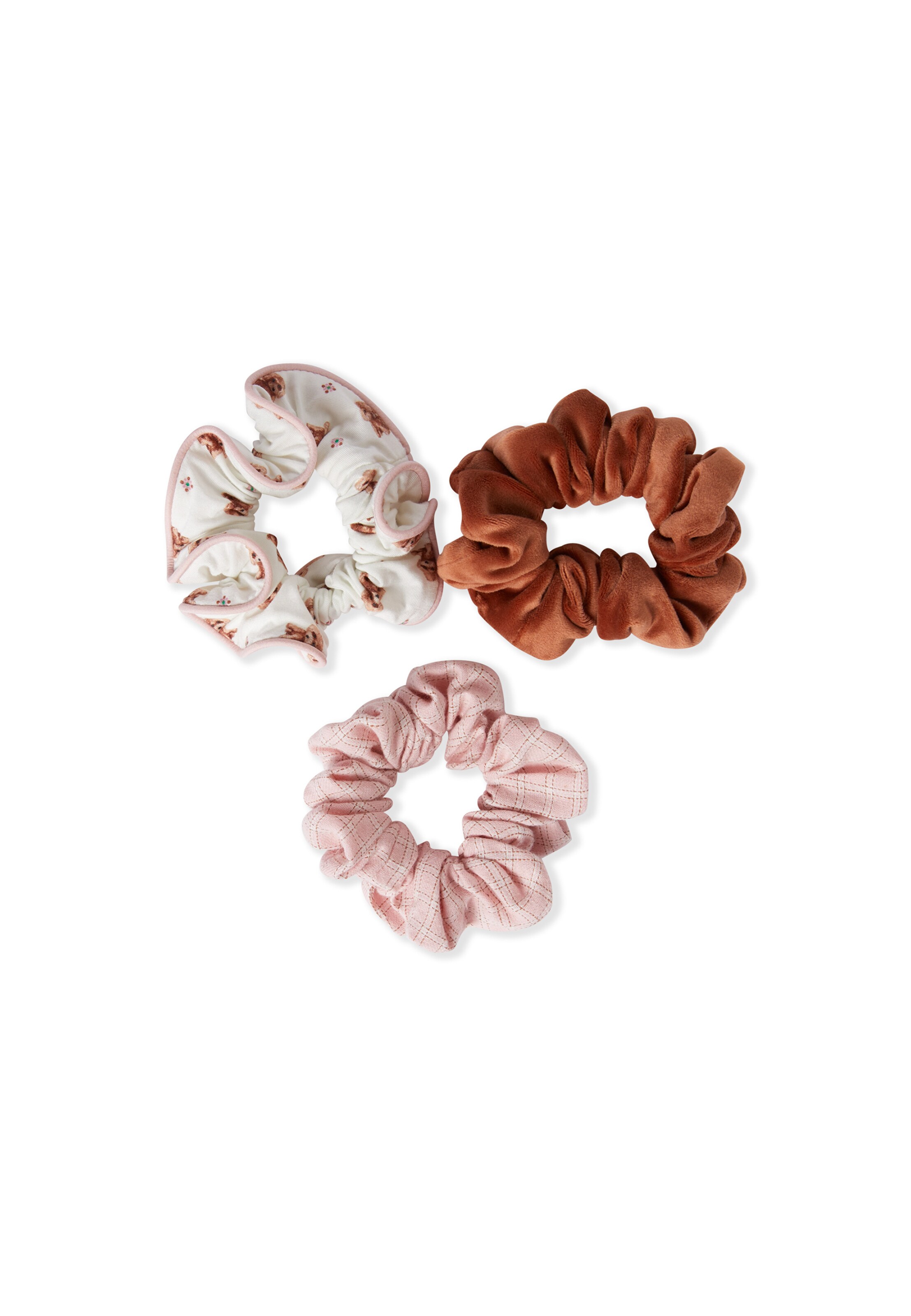ETAM Scrunchie 'Ruby' in One Size in rostbraun / rosa / weiß, Produktansicht