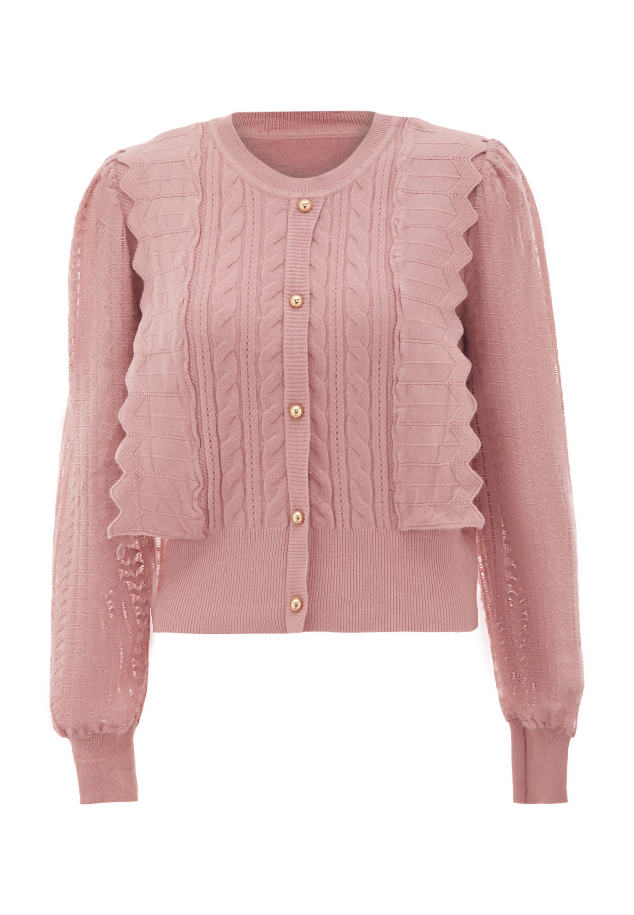 NAEMI Strickjacke in Pink: Vorderseite