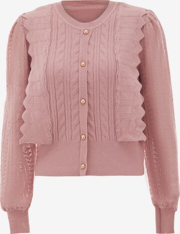 NAEMI Knit Cardigan in Pink: front