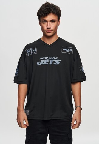 Recovered T-Shirt 'NFL Jets NYJ 60 Oversized' in Schwarz: Vorderseite