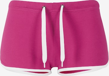 Pantaloni sport de la Urban Classics pe roz: față
