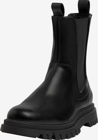 Pull&Bear Chelsea Boots in Black: front