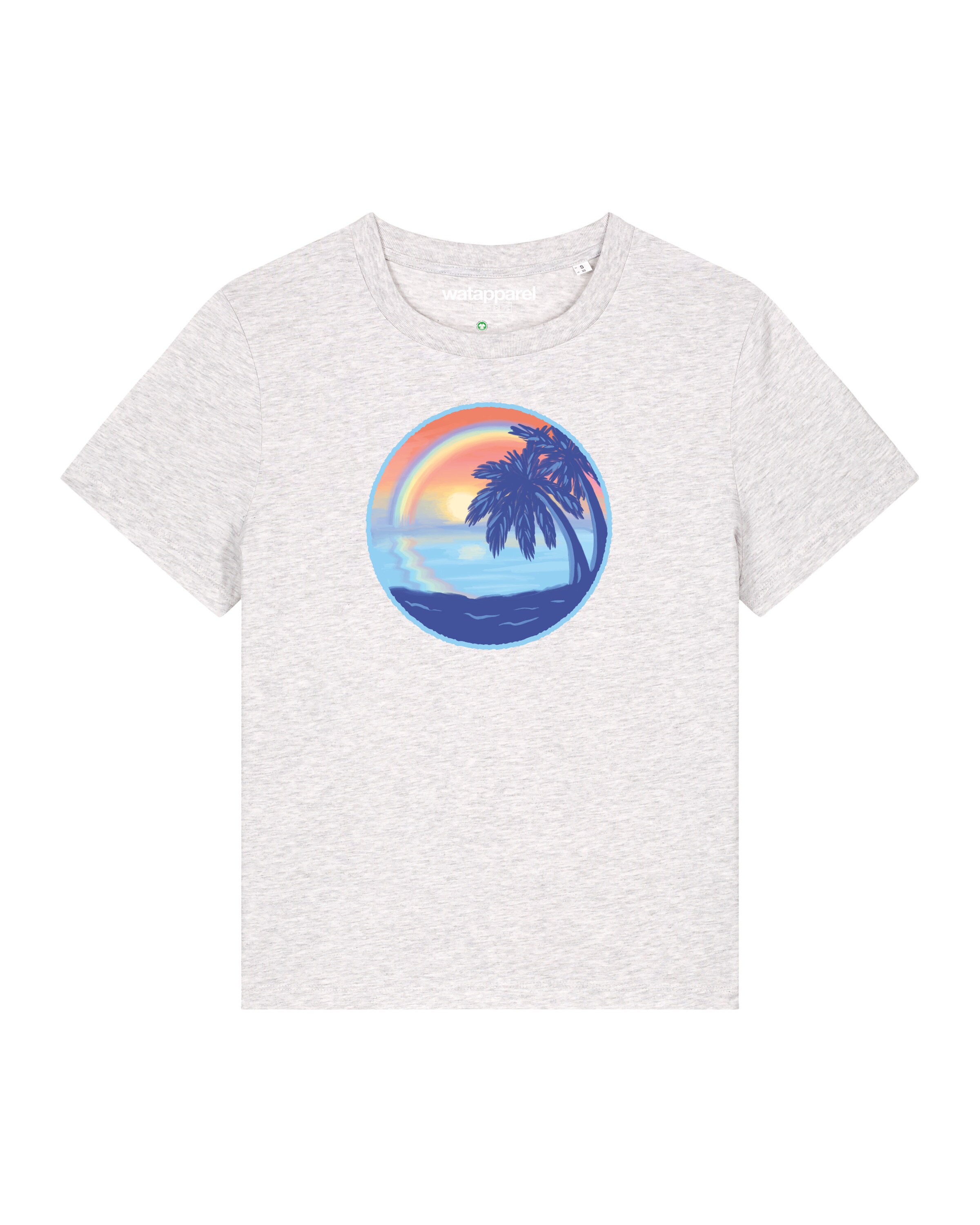 Watapparel T-Shirt ' Sunset Rainbow ' in Weiß: Vorderseite