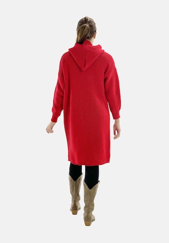 Elara Gebreide mantel in Rood