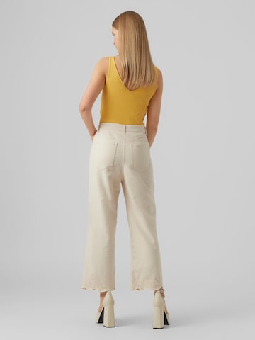 VERO MODA Wide Leg Jeans i beige