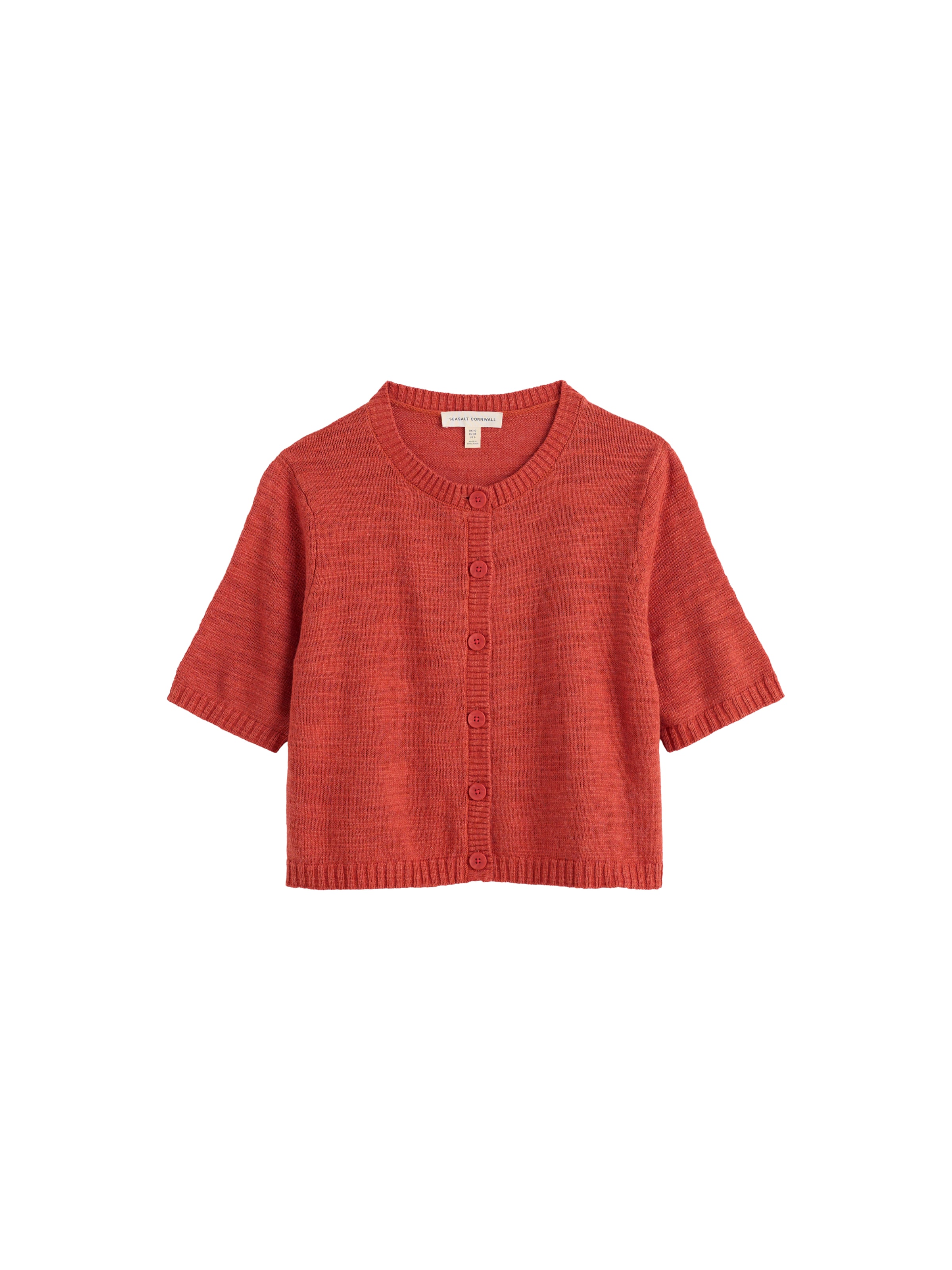Seasalt Cornwall Knit Cardigan 'Wild Thyme' in Orange: front