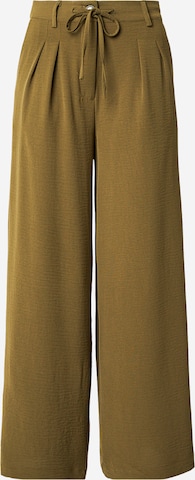 ABOUT YOU Bukser med lægfolder 'Marissa' i grøn: forside