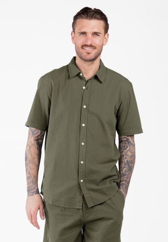 Key Largo Regular fit Риза 'Seaside' в зелено: отпред