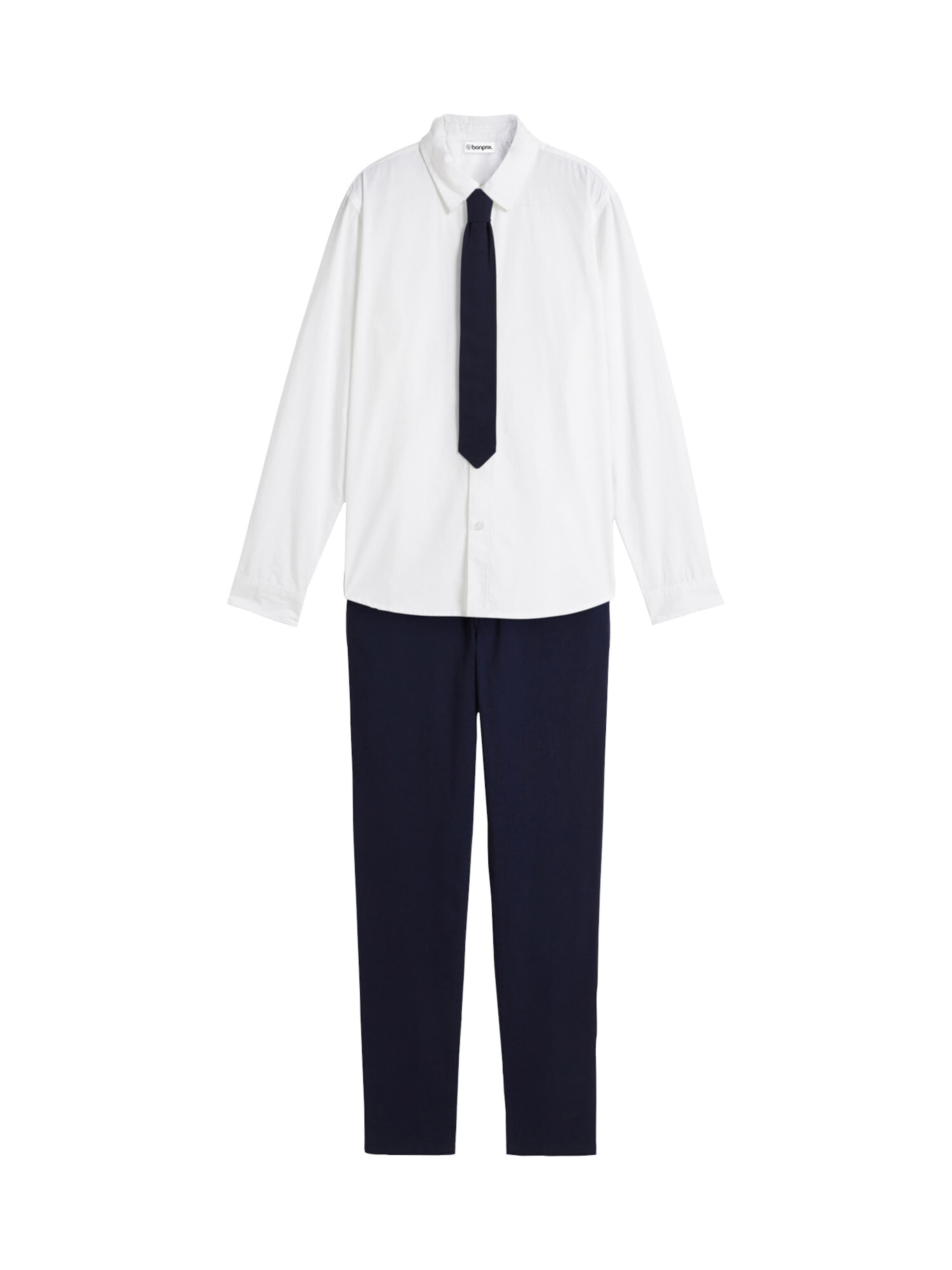 bonprix Hemd, Hose, Krawatte (3-tlg.Set) in Blau: Vorderseite