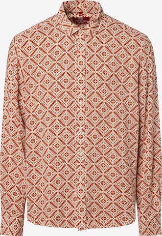 Finshley & Harding London Comfort fit Button Up Shirt in Orange: front