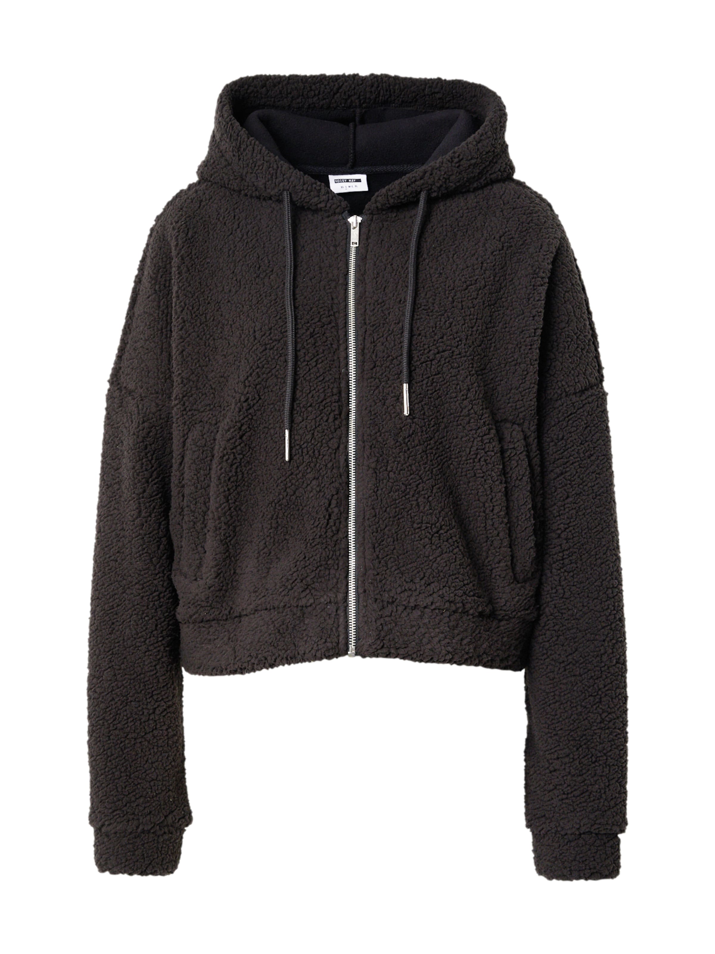 Noisy may Fleecejacke 'NMCUDDLE' in Schwarz: Vorderseite