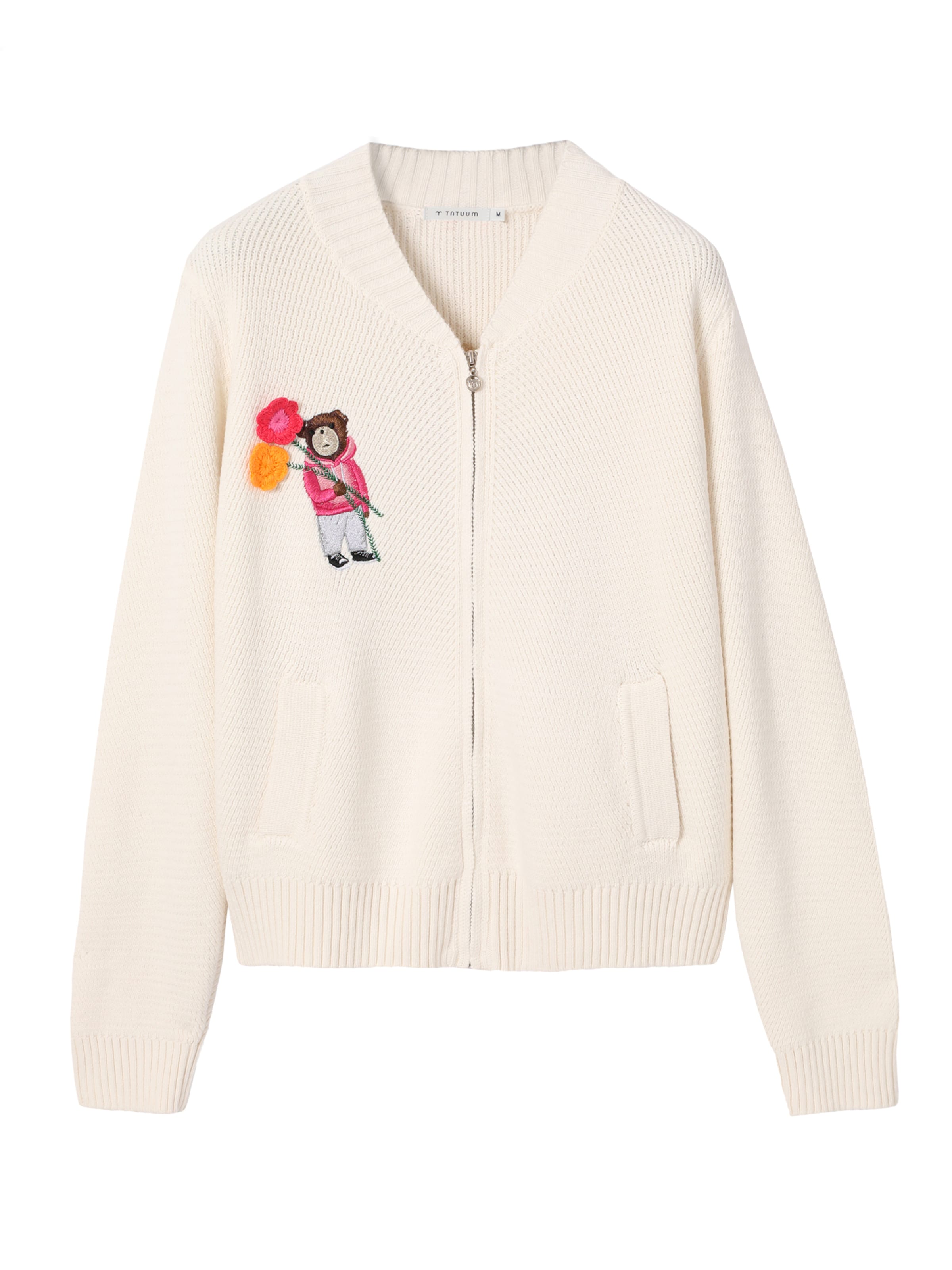 TATUUM Strickjacke 'NOVIE' in Weiß: Vorderseite